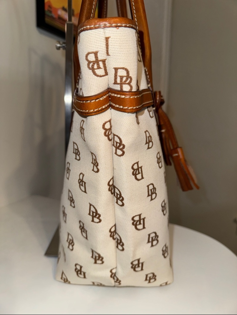Dooney & Bourke Jenna Monogram Signature Tote Bucket Bag - Picture 5 of 15